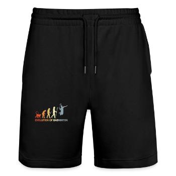 Badminton Evolution - Stanley/Stella Trainer Unisex Organic Jogging Shorts - black - Front - Nik (191cm) & Marisol (170cm)