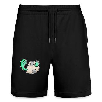 Dino Baby Motif - Stanley/Stella Trainer Unisex Organic Jogging Shorts - black - Front - Nik (191cm) & Marisol (170cm)