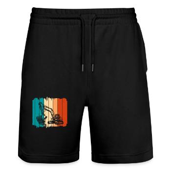 Excavatrice - Short de jogging bio TRAINER Stanley/Stella unisexe - noir - Devant - Nik (191cm) & Marisol (170cm)