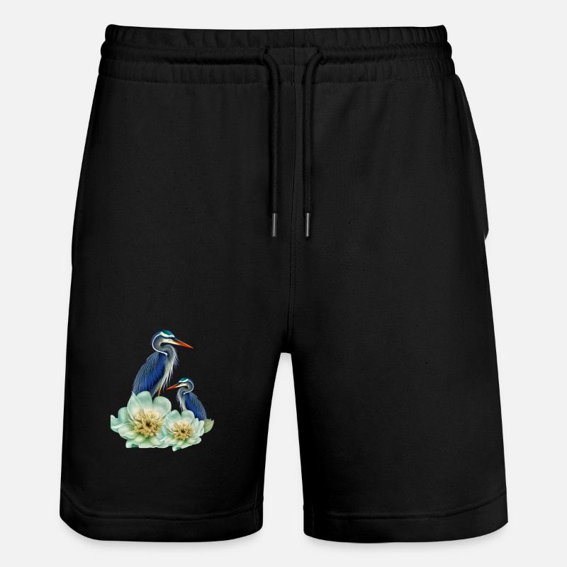 L’élégante grue à fleurs - Short de jogging bio TRAINER Stanley/Stella unisexe - noir