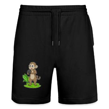 Boule de bowling de bowling de singe - Short de jogging bio TRAINER Stanley/Stella unisexe - noir - Devant - Nik (191cm) & Marisol (170cm)