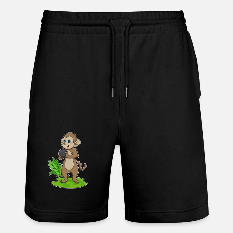 Affe Bowling Bowlingkugel - Stanley/Stella Unisex Bio Joggingshorts Trainer - Schwarz