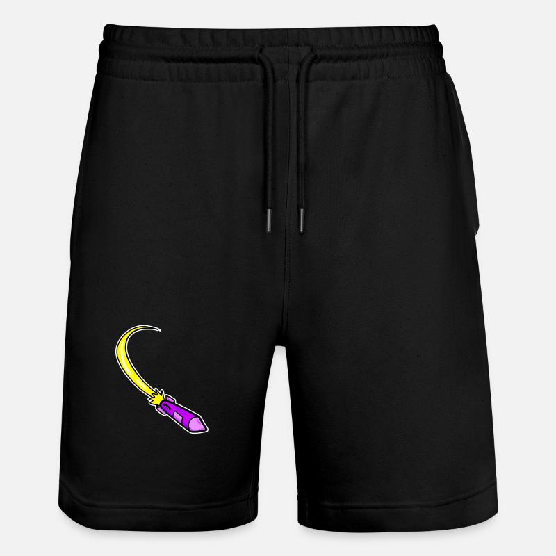 Rocket Purple - Stanley/Stella Trainer Unisex Organic Jogging Shorts - black
