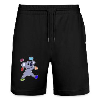 Climbing Koala - Stanley/Stella Unisex Bio Joggingshorts Trainer  - Schwarz - Vorne - Nik (191cm) & Marisol (170cm)