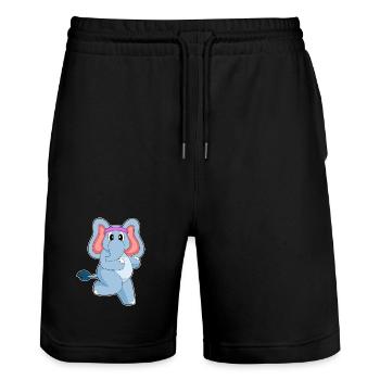 Elephant Jogger Jogging Sport - Short de jogging bio TRAINER Stanley/Stella unisexe - noir - Devant - Nik (191cm) & Marisol (170cm)