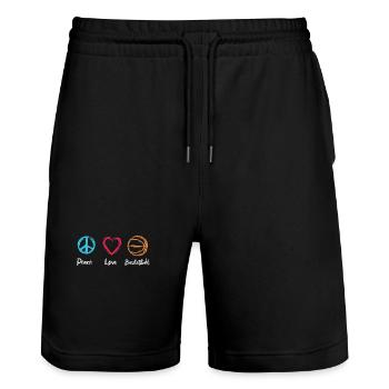 Basketballer Motivation - Stanley/Stella Unisex Bio Joggingshorts Trainer  - Schwarz - Vorne - Nik (191cm) & Marisol (170cm)
