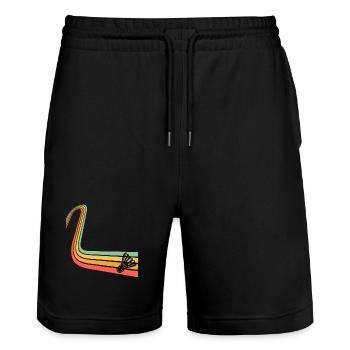 Badminton - Stanley/Stella Trainer Unisex Organic Jogging Shorts - black - Front - Nik (191cm) & Marisol (170cm)