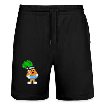 Karotte Schwimmen Schwimmring Sommer - Stanley/Stella Unisex Bio Joggingshorts Trainer  - Schwarz - Vorne - Nik (191cm) & Marisol (170cm)