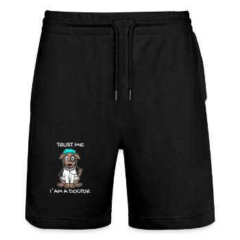 Vétérinaire vétérinaire vétérinaire cadeau de médecine vétérinaire - Short de jogging bio TRAINER Stanley/Stella unisexe - noir - Devant - Nik (191cm) & Marisol (170cm)