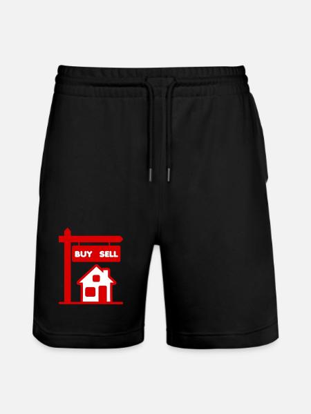 Rød logo eiendomsmegler kjøp og salg - Stanley/Stella Trainer økologisk unisex-løpeshorts - svart