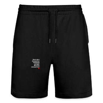 Nach Dem Auspacken Innerhalb Minuten Vernaschen - Stanley/Stella Unisex Bio Joggingshorts Trainer  - Schwarz - Vorne - Nik (191cm) & Marisol (170cm)
