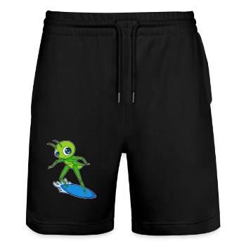 Été de surf Caterpillar Surf - Short de jogging bio TRAINER Stanley/Stella unisexe - noir - Devant - Nik (191cm) & Marisol (170cm)