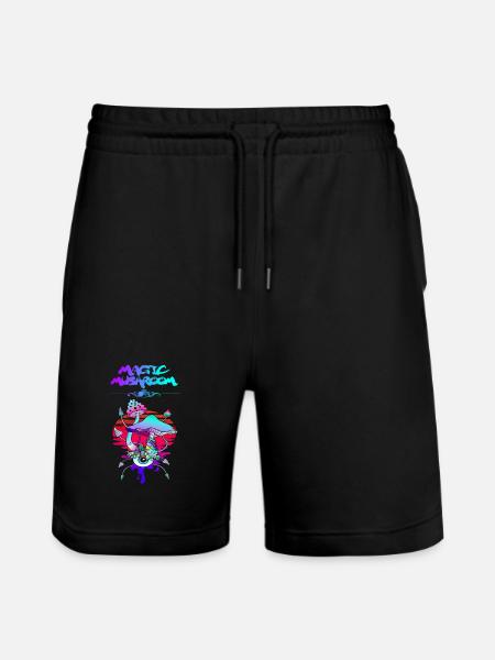 Magic Mushroom Sunset - Stanley/Stella Trainer Unisex Organic Jogging Shorts - black