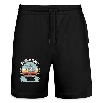 Eishockey  - Stanley/Stella Unisex Bio Joggingshorts Trainer  - Schwarz - Vorne - Nik (191cm) & Marisol (170cm)