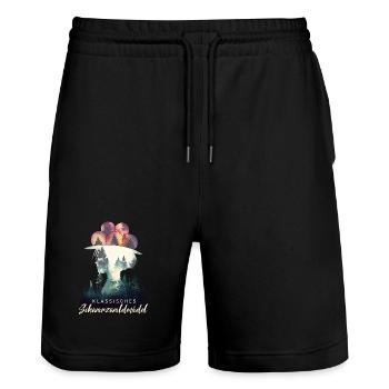 Classique Fille de la Forêt-Noire Bollenhut - Short de jogging bio TRAINER Stanley/Stella unisexe - noir - Devant - Nik (191cm) & Marisol (170cm)