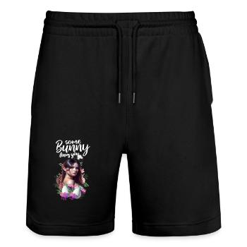 Sexy Bunny - certains lapins vous aiment - Short de jogging bio TRAINER Stanley/Stella unisexe - noir - Devant - Nik (191cm) & Marisol (170cm)