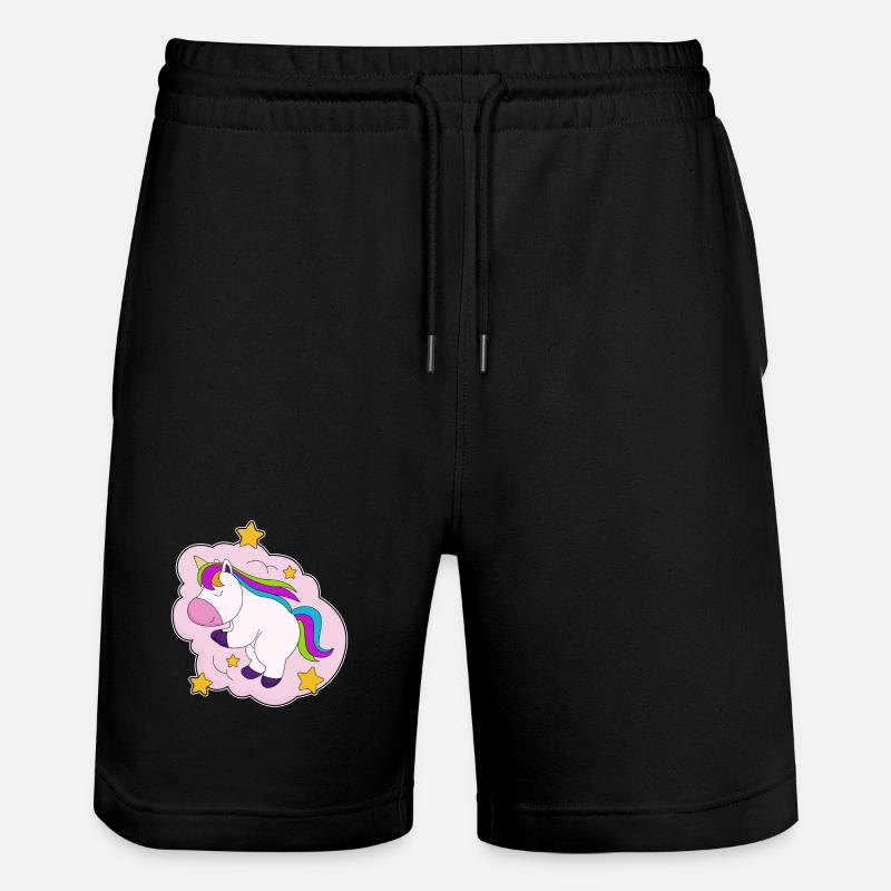 Einhorn Wolken - Stanley/Stella Unisex Bio Joggingshorts Trainer  - Schwarz