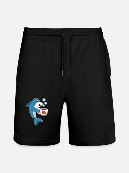 Delfin coffee cup - Stanley/Stella Trainer Unisex Organic Jogging Shorts - black