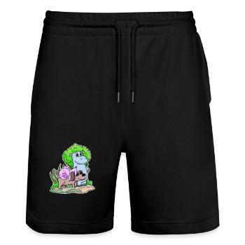 Animaux mignons - Short de jogging bio TRAINER Stanley/Stella unisexe - noir - Devant - Nik (191cm) & Marisol (170cm)