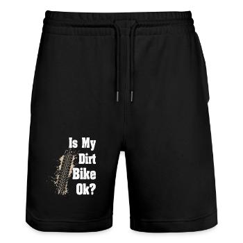 Is my Dirt bike Ok Road Biker - Stanley/Stella Trainer Unisex Organic Jogging Shorts - black - Front - Nik (191cm) & Marisol (170cm)