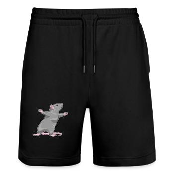 Rat Yoga Fitness Gymnastics - Stanley/Stella Trainer Unisex Organic Jogging Shorts - black - Front - Nik (191cm) & Marisol (170cm)
