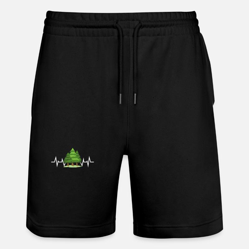 Forest Trees Hike - Stanley/Stella Trainer Unisex Organic Jogging Shorts - black