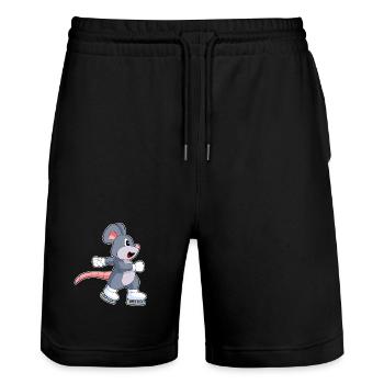 Mouse Ice Skating Skates - Stanley/Stella Trainer Unisex Organic Jogging Shorts - black - Front - Nik (191cm) & Marisol (170cm)
