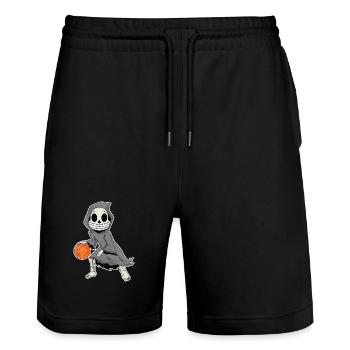 Grim Reaper plays basketball - Stanley/Stella Trainer Unisex Organic Jogging Shorts - black - Front - Nik (191cm) & Marisol (170cm)