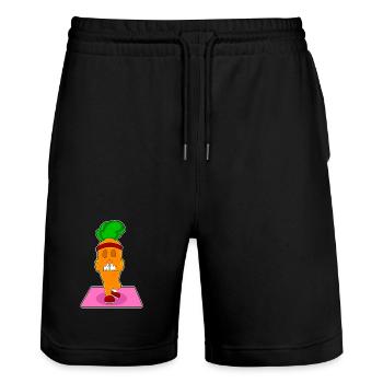 Carrot Yoga Fitness Meditation - Stanley/Stella Trainer Unisex Organic Jogging Shorts - black - Front - Nik (191cm) & Marisol (170cm)
