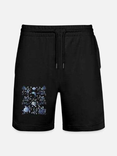 Under the Ocean - Marine Life Lovers - Stanley/Stella Unisex Bio Joggingshorts Trainer - Schwarz