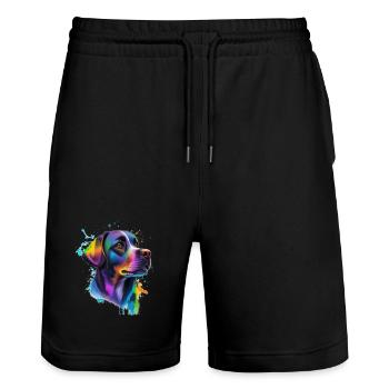Labrador - Stanley/Stella Unisex Bio Joggingshorts Trainer  - Schwarz - Vorne - Nik (191cm) & Marisol (170cm)