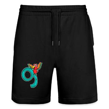 9 Birthday 9 years old with animal motif - nine - Stanley/Stella Trainer Unisex Organic Jogging Shorts - black - Front - Nik (191cm) & Marisol (170cm)