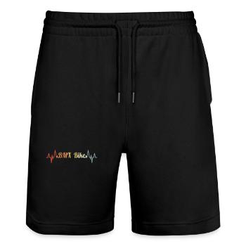 Vintage BMX Heartline - Stanley/Stella Trainer Unisex Organic Jogging Shorts - black - Front - Nik (191cm) & Marisol (170cm)