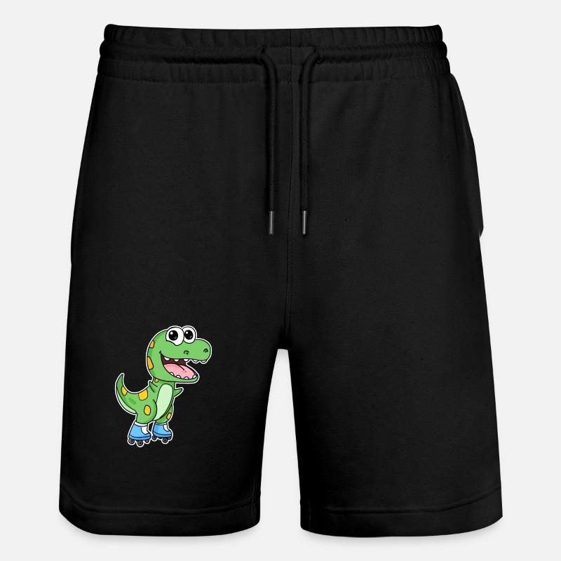 Dinosaurier Skating - Stanley/Stella Unisex Bio Joggingshorts Trainer  - Schwarz