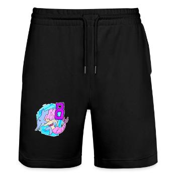 Girl - 8th Birthday Mermaid - Daughter oh - Stanley/Stella Trainer Unisex Organic Jogging Shorts - black - Front - Nik (191cm) & Marisol (170cm)