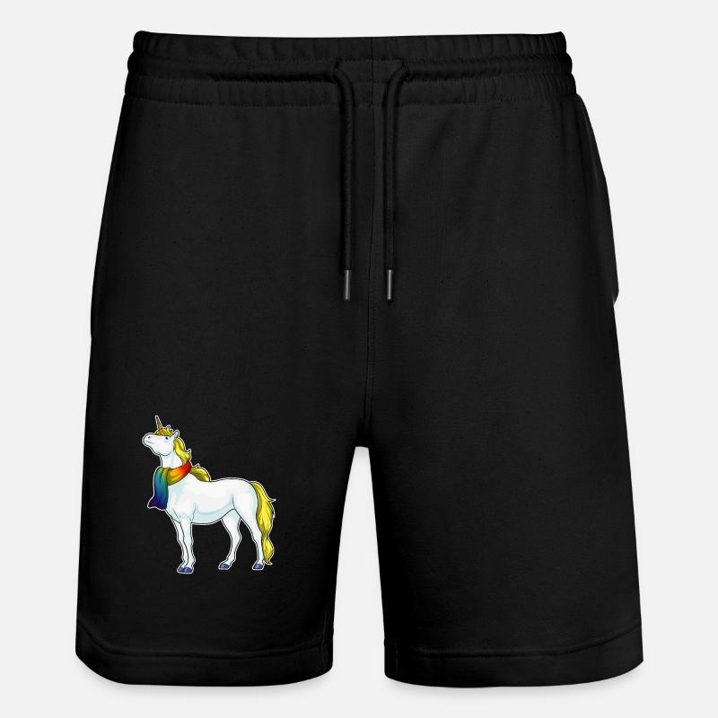 Einhorn Schal - Stanley/Stella Unisex Bio Joggingshorts Trainer  - Schwarz