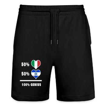 Drapeaux 100% fantastiques pour Israël et l’Italie - Short de jogging bio TRAINER Stanley/Stella unisexe - noir - Devant - Nik (191cm) & Marisol (170cm)