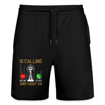 5G Signal City Dilemma - Stanley/Stella Trainer Unisex Organic Jogging Shorts - black - Front - Nik (191cm) & Marisol (170cm)