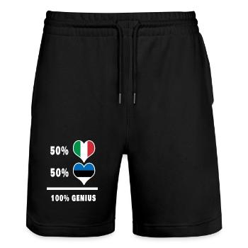 Estonie et Italie 100% drapeaux fantastiques - Short de jogging bio TRAINER Stanley/Stella unisexe - noir - Devant - Nik (191cm) & Marisol (170cm)