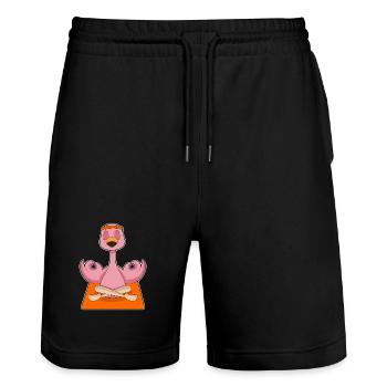 Flamingo Yoga Méditation de fitness - Short de jogging bio TRAINER Stanley/Stella unisexe - noir - Devant - Nik (191cm) & Marisol (170cm)
