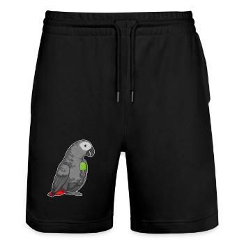 Perroquet Popsicle - Short de jogging bio TRAINER Stanley/Stella unisexe - noir - Devant - Nik (191cm) & Marisol (170cm)