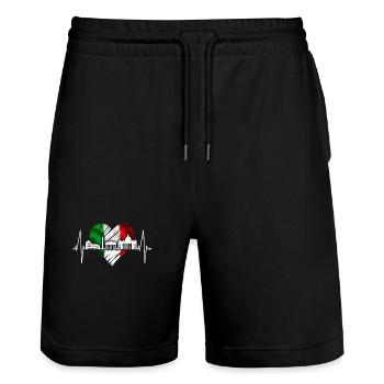 Rome Colisée Heartbeat Roma Skyline Rome Italie - Short de jogging bio TRAINER Stanley/Stella unisexe - noir - Devant - Nik (191cm) & Marisol (170cm)