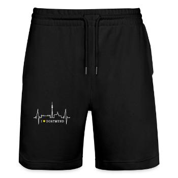 Dortmund Skyline Herzschlag Stadion Fan Dortmunder - Stanley/Stella Trainer Unisex Organic Jogging Shorts - black - Front - Nik (191cm) & Marisol (170cm)