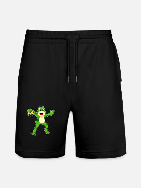 Frog Handball Player Handball - Stanley/Stella Trainer Unisex Organic Jogging Shorts - black