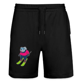 Ski Chien Ski Sports d’hiver - Short de jogging bio TRAINER Stanley/Stella unisexe - noir - Devant - Nik (191cm) & Marisol (170cm)