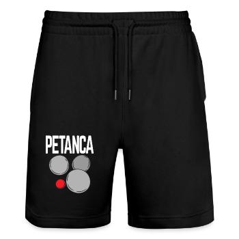 Boules de Boule Bolas de Petanca pour Bouler Pétanque - Short de jogging bio TRAINER Stanley/Stella unisexe - noir - Devant - Nik (191cm) & Marisol (170cm)