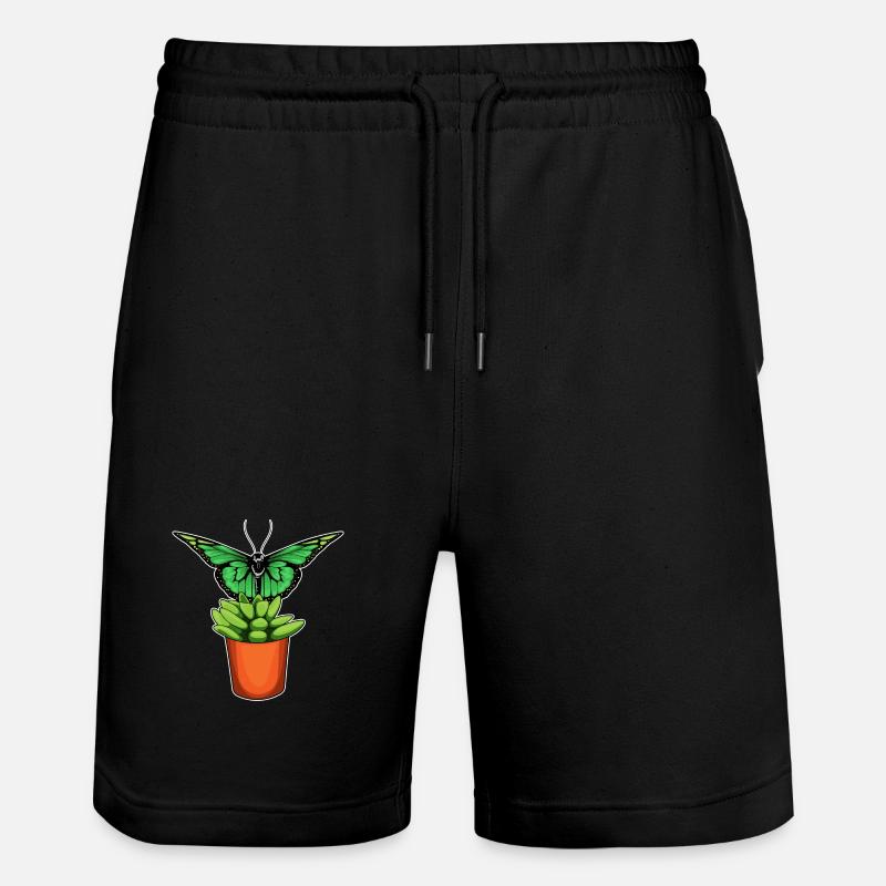 Fleur de pot de fleurs papillon - Short de jogging bio TRAINER Stanley/Stella unisexe - noir