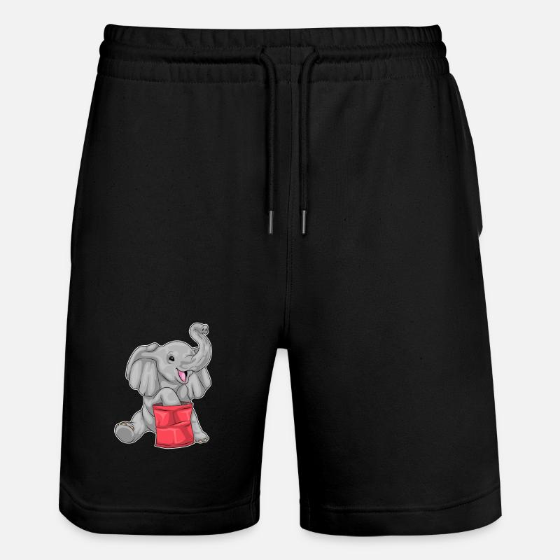 Elephant Chips - Stanley/Stella Trainer Unisex Organic Jogging Shorts - black