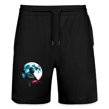 Paintball Moonlight Sniper - Stanley/Stella Trainer Unisex Organic Jogging Shorts - black - Front - Nik (191cm) & Marisol (170cm)