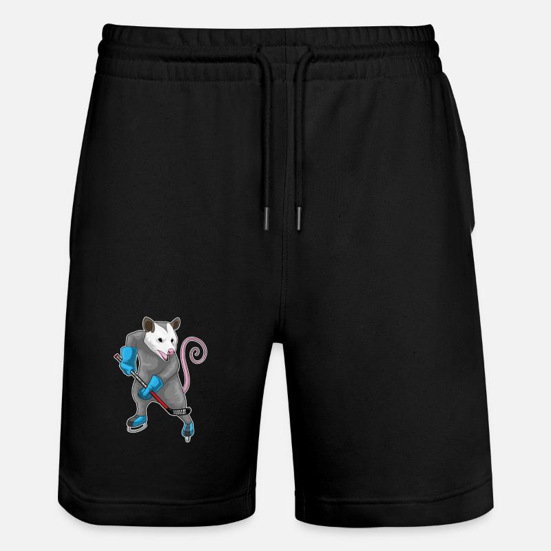 Beutelratte Eishockey Eishockeyschläger - Stanley/Stella Unisex Bio Joggingshorts Trainer  - Schwarz